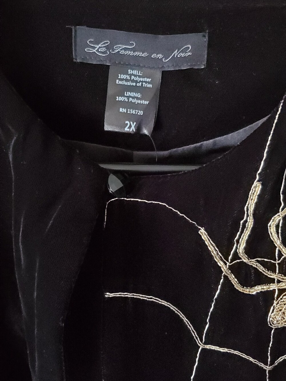 La Femme En Noir A Spider's Kiss Velvet Bolero, Size 2x NWT - Picture 5 of 7